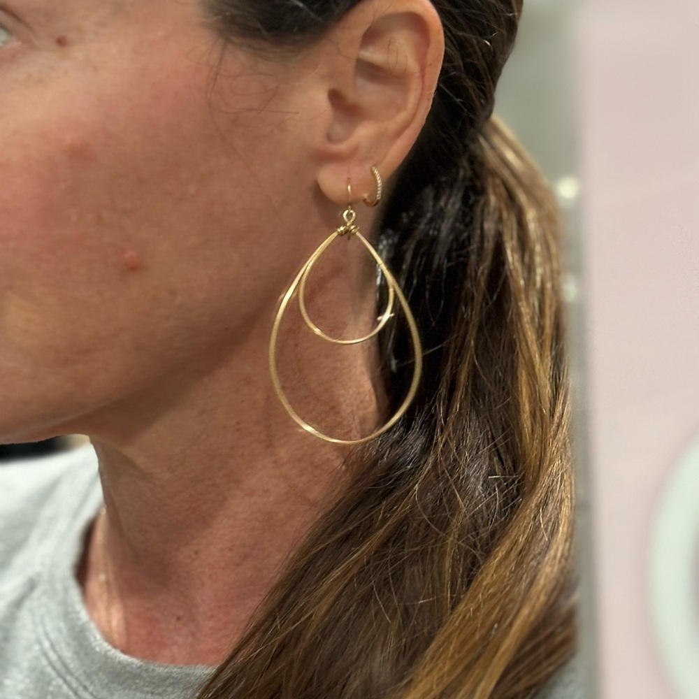 Beautiful Gold Double Hoop Earrings